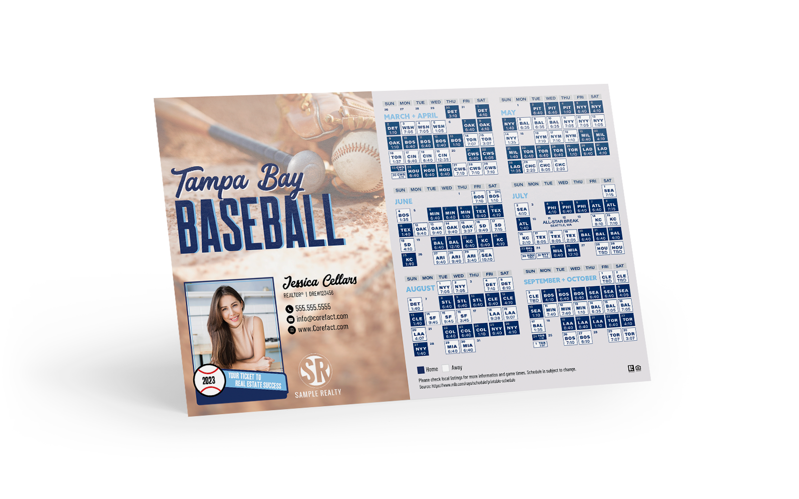 Corefact Real Estate Baseball Schedule Postcards
